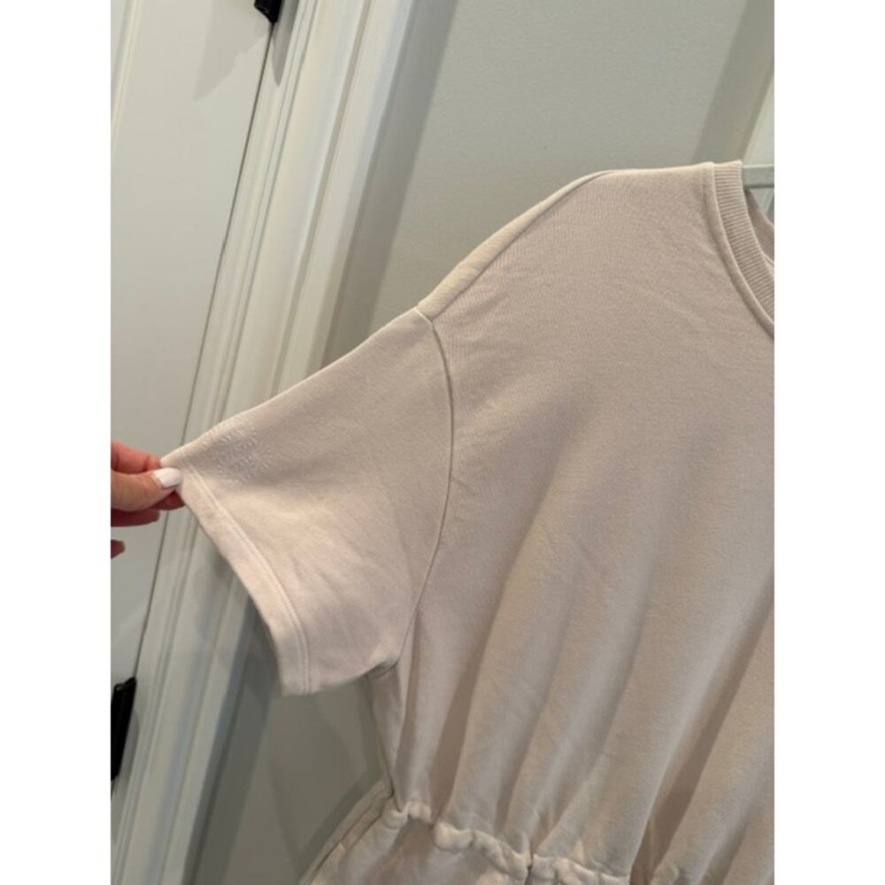 UGG Anisha French Terry Drawstring Waist Pocket Dress Small Cream Beige - Picture 5 of 13